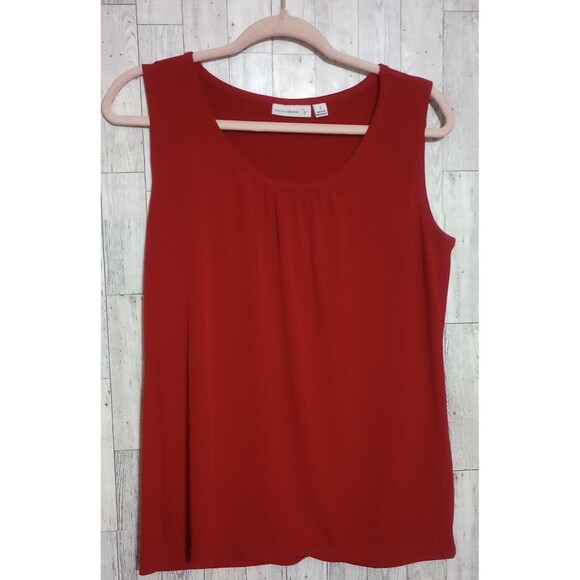 Susan Graver 2 Piece Set Liquid Knit Open Cardigan/Tank Top Red Size Small - Picture 2 of 8